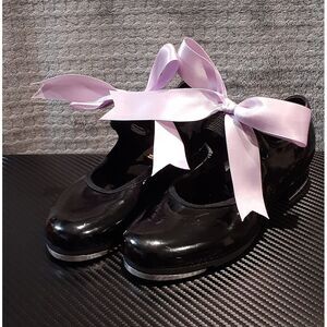 Bloch Tap Shoes Girls Size‎ 11.5 N Black Techno Tap & Dance with removable bows